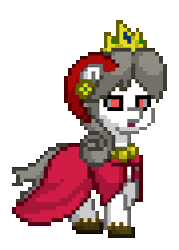 Size: 180x252 | Tagged: safe, oc, oc only, oc:ghost pepper, goat, pony, pony town, animated, crown, female, gif, grey hair, jewelry, regalia, royalty, simple background, solo, transparent background