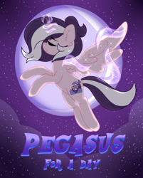 Size: 1280x1592 | Tagged: safe, artist:ladylullabystar, oc, oc:lullaby star, alicorn, pony, alternate design, female, magic, mare, moon, night, solo