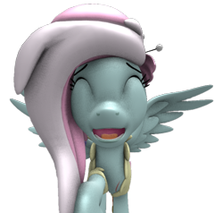 Size: 756x720 | Tagged: safe, artist:topsangtheman, kerfuffle, pegasus, pony, g4, 3d, eyes closed, looking at you, open mouth, simple background, solo, source filmmaker, transparent background