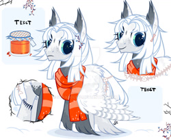 Size: 1280x1045 | Tagged: safe, artist:strangle12, oc, oc only, pegasus, pony, bust, clothes, deviantart watermark, duo, frown, hoof fluff, male, obtrusive watermark, pegasus oc, reference sheet, scarf, simple background, smiling, stallion, watermark, white background