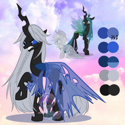 Size: 650x650 | Tagged: safe, artist:shiee-artopia223, applejack, queen chrysalis, spirit of hearth's warming past, changeling, changeling queen, pony, g4, angry, base used, clothes, female, fusion, gritted teeth, mare, raised hoof, teeth