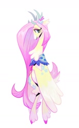 Size: 1042x1694 | Tagged: safe, artist:adreamera, fluttershy, semi-anthro, g4, furrified, simple background, solo, species swap, white background