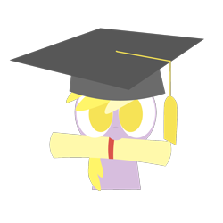 Size: 1440x1440 | Tagged: safe, artist:greenhoof, dinky hooves, pony, g4, graduation cap, hat, scroll, simple background, solo, transparent background, vector