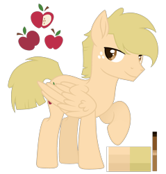 Size: 2100x2200 | Tagged: safe, artist:monochrome-sunsets, oc, pegasus, pony, g4, high res, male, offspring, parent:applejack, parent:bulk biceps, simple background, solo, stallion, transparent background