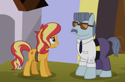 Size: 1024x676 | Tagged: safe, artist:emeraldblast63, max steele, sunset shimmer, pony, comic:the tale of two sunsets, equestria girls, equestria girls specials, g4, my little pony equestria girls: better together, my little pony equestria girls: sunset's backstage pass, equestria girls ponified, ponified