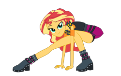 Size: 2815x1754 | Tagged: safe, artist:gmaplay, sunset shimmer, human, equestria girls, g4, black underwear, clothes, helping twilight win the crown, simple background, solo, transparent background, underwear