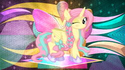 Size: 3840x2160 | Tagged: safe, artist:laszlvfx, edit, fluttershy, pony, g4, high res, solo, wallpaper, wallpaper edit