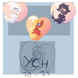 Size: 2000x2000 | Tagged: safe, artist:michini, chibi, cute, heart, heart pillow, high res, pillow, smiling, ych example, your character here