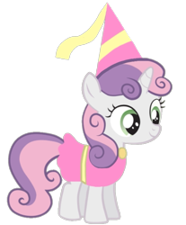 Size: 673x811 | Tagged: safe, artist:darlycatmake, sweetie belle, unicorn, adorable face, adorkable, beautiful, clothes, cute, dork, dress, dressup, happy, hat, hennin, pretty, princess, princess sweetie belle, proud, simple background, smiling, solo, transparent background