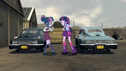 Size: 1200x675 | Tagged: safe, artist:thatradhedgehog, sci-twi, twilight sparkle, human, equestria girls, g4, car, l.a. noire, tucker torpedo