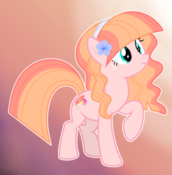 Size: 3057x3110 | Tagged: safe, artist:whiteplumage233, oc, oc only, oc:summer lemon, earth pony, pony, abstract background, base used, earth pony oc, female, freckles, full body, high res, hooves, mare, outline, raised hoof, show accurate, smiling, solo, standing, tail, two toned mane, two toned tail, white outline