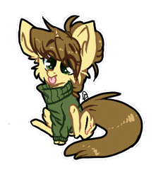 Size: 354x400 | Tagged: safe, artist:tay-niko-yanuciq, oc, oc only, earth pony, pony, :p, cheek fluff, chest fluff, clothes, ear fluff, earth pony oc, eye clipping through hair, simple background, solo, sweater, tongue out, transparent background, wings