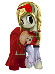 Size: 1280x1707 | Tagged: safe, artist:dr-fade, oc, oc only, oc:ukraine, pony, blonde hair, braid, clothes, dress, female, flower, flower in hair, nation ponies, ponified, simple background, solo, transparent background, ukraine, vyshyvanka, vyshyvanka day