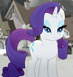 Size: 511x539 | Tagged: safe, screencap, rarity, pony, unicorn, rainbow roadtrip, cropped, female, frown, impatient, lidded eyes, mare, rarity is not amused, solo, unamused