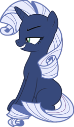 Size: 683x1171 | Tagged: safe, artist:foxyfell1337, rarity, original species, pony, umbra pony, unicorn, g4, female, full body, grin, horn, mare, narrowed eyes, race swap, side view, simple background, sitting, smiling, solo, transparent background
