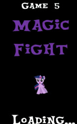 Size: 311x500 | Tagged: safe, artist:[j.b.m], twilight sparkle, pony, unicorn, g4, female, game, mare, rainbow.exe, screenshots, smiling, text, title card, unicorn twilight, youtube link