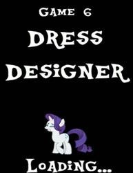 Size: 396x513 | Tagged: safe, artist:[j.b.m], rarity, pony, unicorn, g4, eyes closed, female, game, mare, rainbow.exe, screenshots, solo, text, title card, youtube link
