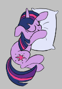 Size: 125x178 | Tagged: safe, artist:somethingatall, twilight sparkle, pony, unicorn, g4, aggie.io, cute, eyes closed, female, floppy ears, gray background, horn, lying down, mare, on side, picture for breezies, pillow, simple background, sleeping, solo, twiabetes, unicorn twilight