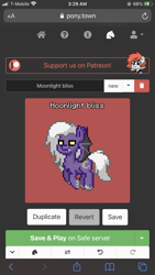 Size: 1242x2208 | Tagged: safe, oc, oc:moonlight bliss, bat pony, pony, pony town, solo