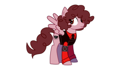 Size: 4134x2756 | Tagged: safe, artist:mxmx fw, pegasus, pony, clothes, curly hair, curly tail, emo, male, my chemical romance, ponified, ray toro, simple background, solo, suit, tail, three cheers for sweet revenge, transparent background, vector, wings