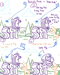 Size: 4779x6013 | Tagged: safe, artist:adorkabletwilightandfriends, starlight glimmer, oc, oc:johnny, earth pony, pony, unicorn, comic:adorkable twilight and friends, g4, adorkable, adorkable friends, butt, character development, cloud, colt, comic, cute, dork, female, foal, friendship, glimmer glutes, glowing, glowing horn, grass, horn, kite, leaves, levitation, magic, magic aura, male, nature, nice, plot, relaxed, relaxing, scenery, slice of life, telekinesis, that pony sure does love kites, tree, wind