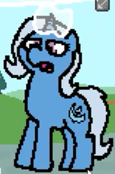 Size: 341x517 | Tagged: safe, artist:pokehidden, trixie, pony, unicorn, banned from equestria daily, g4, female, frown, horn, magic, mare, open mouth, trixie is not amused, unamused