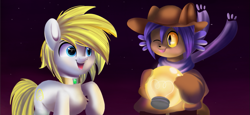 Size: 1041x480 | Tagged: safe, artist:joaothejohn, oc, oc only, oc:cadent light, earth pony, pony, clothes, collar, cute, earth pony oc, male, night, niko (oneshot), oneshot, simple background, smiling