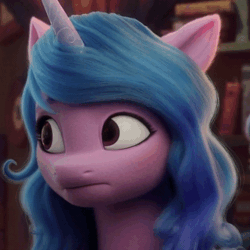 Size: 600x600 | Tagged: safe, screencap, izzy moonbow, pony, unicorn, g5, my little pony: a new generation, spoiler:my little pony: a new generation, animated, cropped, crystal tea room, female, gif, mare, solo