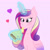 Size: 1920x1920 | Tagged: safe, artist:cherrycandi, princess cadance, alicorn, pony, colored wings, cute, deviantart watermark, eating, female, floating heart, food, glowing, glowing horn, gradient wings, heart, horn, levitation, magic, obtrusive watermark, peetzer, pineapple pizza, pizza, simple background, solo, telekinesis, that pony sure does love pizza, watermark, wings