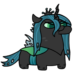 Size: 720x720 | Tagged: safe, artist:fluttershank, queen chrysalis, changeling, changeling queen, g4, crown, female, jewelry, regalia, simple background, squatchangeling, squatpony, transparent background