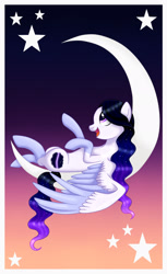 Size: 1280x2085 | Tagged: safe, artist:cindystarlight, oc, oc:night light star, pegasus, pony, female, mare, moon, solo, tangible heavenly object