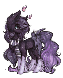 Size: 693x848 | Tagged: safe, artist:tay-niko-yanuciq, oc, oc only, earth pony, pony, clothes, ear fluff, earth pony oc, looking back, scarf, simple background, socks, solo, transparent background