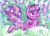 Size: 640x458 | Tagged: safe, artist:kovoranu, starlight glimmer, twilight sparkle, alicorn, pony, unicorn, g4, flower, lilac (flower), twilight sparkle (alicorn)