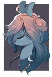 Size: 940x1390 | Tagged: safe, artist:dammmnation, oc, oc only, earth pony, pony, bust, earth pony oc, eyes closed, simple background, smiling, solo, transparent background