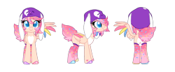 Size: 1332x547 | Tagged: safe, artist:lupulrafinat, oc, oc only, pegasus, pony, eyelashes, hat, one wing out, pegasus oc, simple background, smiling, transparent background, wings