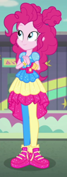 Size: 230x606 | Tagged: safe, screencap, pinkie pie, equestria girls, equestria girls series, five lines you need to stand in, spoiler:eqg series (season 2), cropped, solo