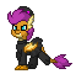 Size: 248x240 | Tagged: safe, artist:gloomy brony, smolder, dracony, dragon, enderman, hybrid, pony, pony town, g4, animated, clothes, cosplay, costume, female, gif, hat, minecraft, pixel art, simple background, solo, teenaged dragon, transparent background, wings
