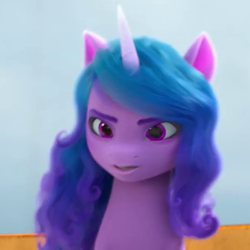 Size: 600x600 | Tagged: safe, screencap, izzy moonbow, pony, unicorn, g5, make your mark, my little pony: make your mark, cropped, female, izzy moonbow is not amused, mare, solo, unamused