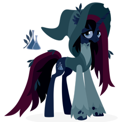Size: 1920x1858 | Tagged: safe, artist:kabuvee, oc, changepony, hybrid, clothes, female, hat, simple background, solo, transparent background, witch hat