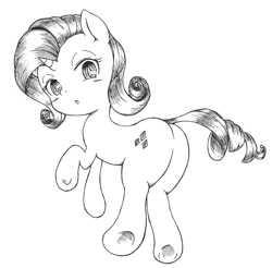 Size: 670x659 | Tagged: safe, artist:auntie_grub, rarity, pony, unicorn, g4, butt, female, horn, looking at you, looking back, looking back at you, mare, plot, rearity, simple background, solo, white background