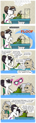 Size: 709x2438 | Tagged: safe, artist:owlor, mayor mare, raven, pony, from the desk of mayor mare, g4, crying, typewriter, water