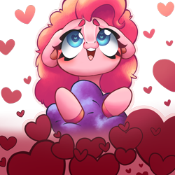 Size: 2000x2000 | Tagged: safe, artist:mishi_ovo, pinkie pie, earth pony, pony, g4, cute, heart, heart eyes, high res, love, solo, sticker, sticker pack, wingding eyes