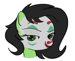Size: 439x357 | Tagged: safe, artist:n', oc, oc only, oc:filly anon, pony, female, filly, joker (2019), makeup, simple background, solo, transparent background