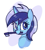 Size: 299x332 | Tagged: safe, artist:plunger, minuette, pony, unicorn, g4, abstract background, brushie, brushie brushie, bust, cute, female, holding, looking up, mare, mouth hold, smiling, solo, toothbrush
