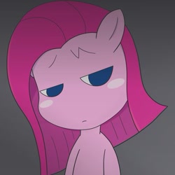 Size: 385x385 | Tagged: safe, artist:auntie_grub, pinkie pie, earth pony, pony, g4, female, gray background, mare, pinkamena diane pie, simple background, solo