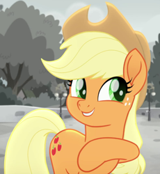 Size: 654x711 | Tagged: safe, screencap, applejack, g4, my little pony: rainbow roadtrip, cropped, solo