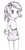 Size: 373x739 | Tagged: safe, artist:auntie_grub, rarity, human, equestria girls, g4, anime, clothes, female, looking at you, looking back, looking back at you, monochrome, simple background, smiling, smiling at you, solo, white background
