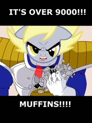 Size: 680x907 | Tagged: safe, derpy hooves, g4, dragon ball, dragon ball z, female, male, meme, over 9000, ponified meme, vegeta