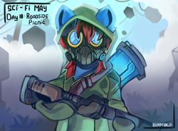 Size: 2700x2000 | Tagged: safe, artist:freak-side, oc, pony, crossover, gas mask, gun, high res, mask, roadside picnic, science fiction, solo, weapon