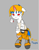 Size: 308x392 | Tagged: safe, artist:minxtaperino, oc, oc:julia minx, pony, unicorn, blue mane, coffee, orange mane, red eyes, solo, tired, white coat